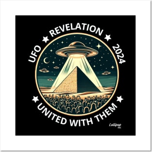 UFO/UAP Revelation: Space Invader at the Pyramids Posters and Art